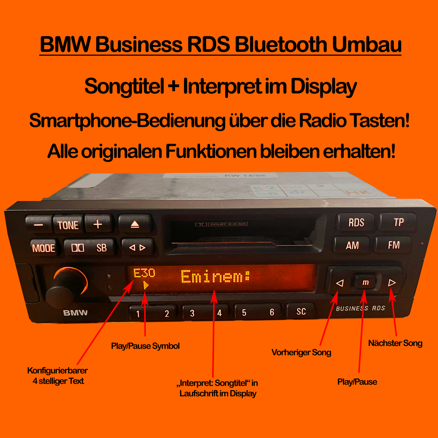 BMW Business RDS converted to Bluetooth