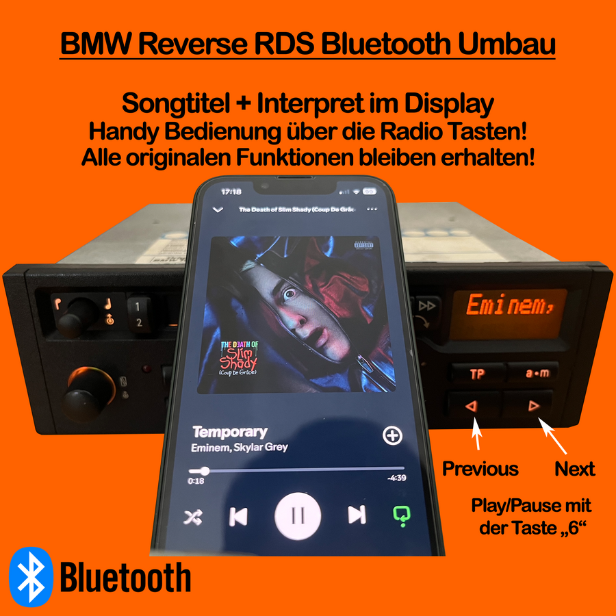 BMW Reverse RDS Bluetooth conversion